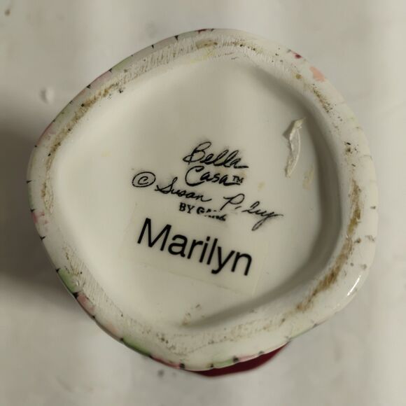 Vintage Bella Casa Marilyn Vase Susan Paley Ganz Ceramic Pink Heart - Picture 10 of 10